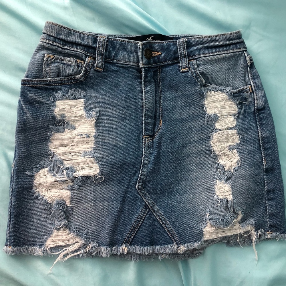 Hollister Distressed Denim Skirt